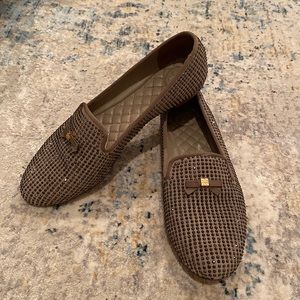 Like New- Taupe Rhinestone Tory Burch Smoking Slippers